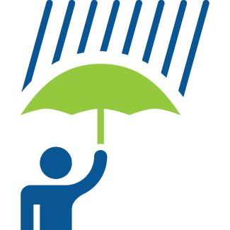 decorative - man holding umbrella in rain