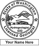 Image of the official stamp for licensed hydrogeologists