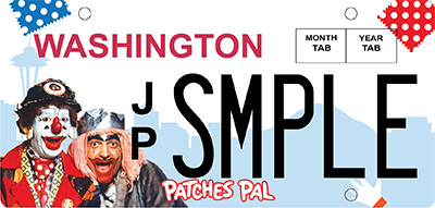 J.P. Patches Pal license plate